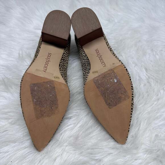 Sole Society Capra Cheetah Print Calf Hair Low Block Heel Pumps - Picture 3 of 8